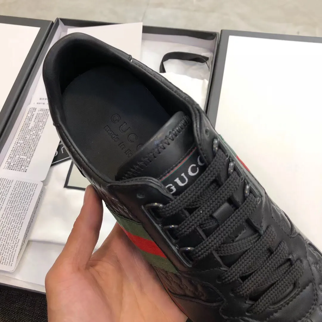Men's men's shoes 💰440 [New style] 🎍🎍Gucci - the same model as the classic Gucci popular casual shoes counter, size: 38-45 imported cowhide upper ➕ imported cotton sheepskin, high-density latex pad for the feet, rubber outsole, best-selling hot 🔥